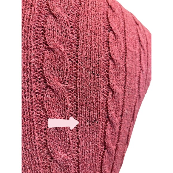 Anthropologie Current Air Angeline Pink Sleeveless Cable Knit Sweater Top Vest S - Picture 12 of 15